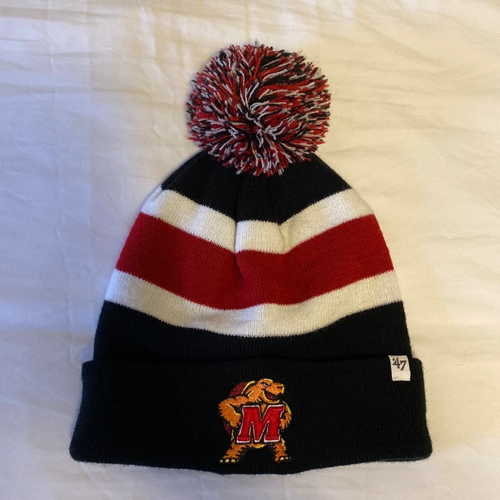 UMD University of Maryland Black & Red Knit Hat